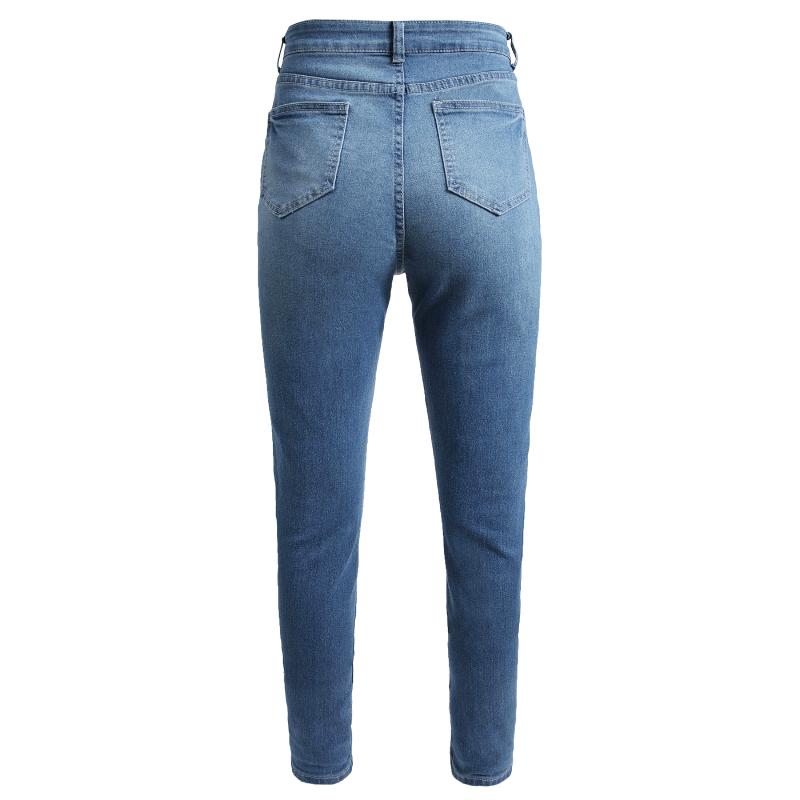 High Stretch Plus Size Women's Casual Jeans, Solid Button Fly High Rise Skinny flare  jeans
